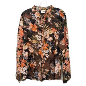 NWOT Vintage Tie-Dye 100% cotton embroidered Floral Shirt - XL - $150 MSRP